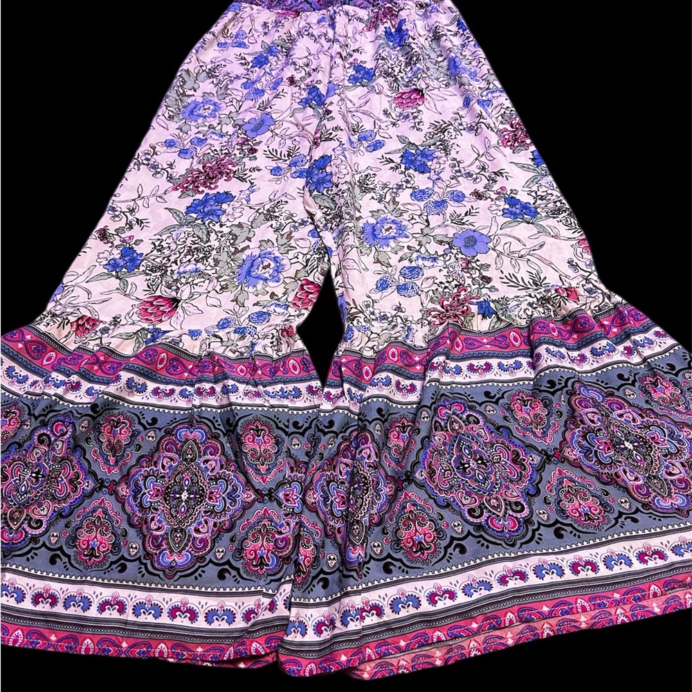 Floral Wide-Leg Pants